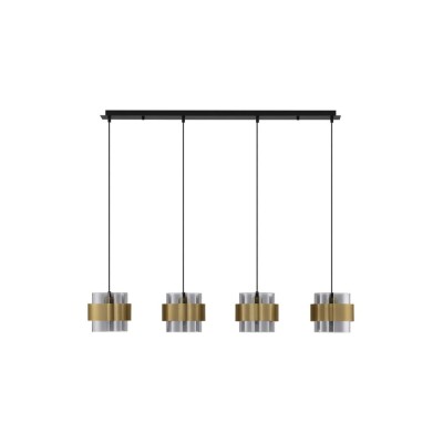 9236383 Висечка светилка SIANNA 4xE27 Smoke Glass & Brass gold Metal Nova Luce